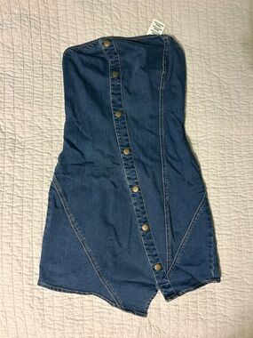 Urban Outfitters Denim Strapless Mini Dress - Small